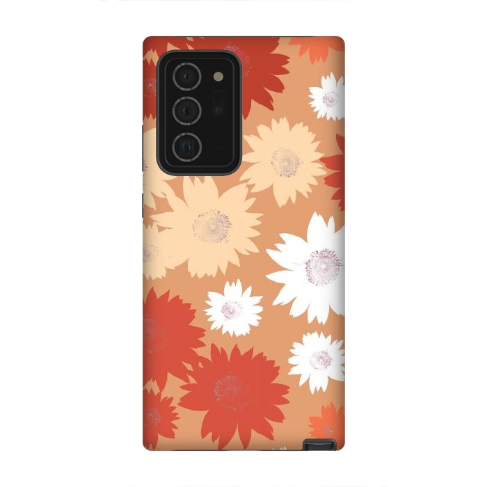 Galaxy Note 20 Ultra StrongFit Retro flowers - graphic orange beige petals by Oana 