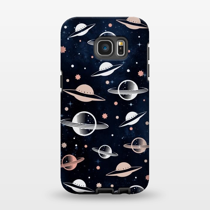 Galaxy S7 EDGE StrongFit Planets and stars - space pattern - celestial pattern on navy by Oana 