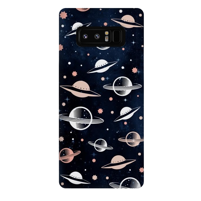 Galaxy Note 8 StrongFit Planets and stars - space pattern - celestial pattern on navy by Oana 