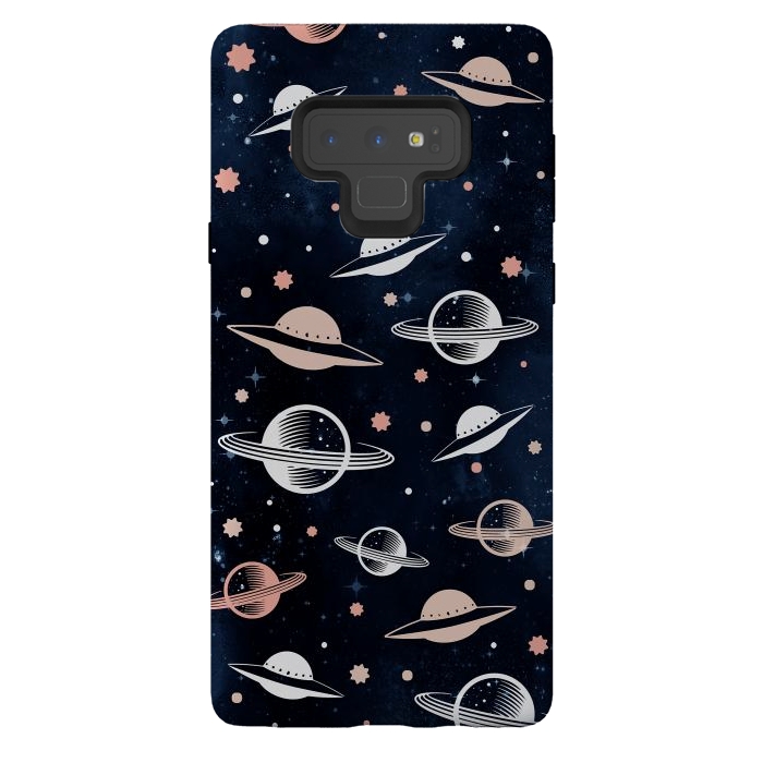Galaxy Note 9 StrongFit Planets and stars - space pattern - celestial pattern on navy by Oana 