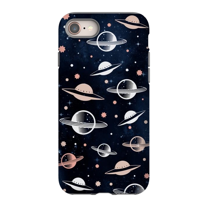 iPhone SE StrongFit Planets and stars - space pattern - celestial pattern on navy by Oana 