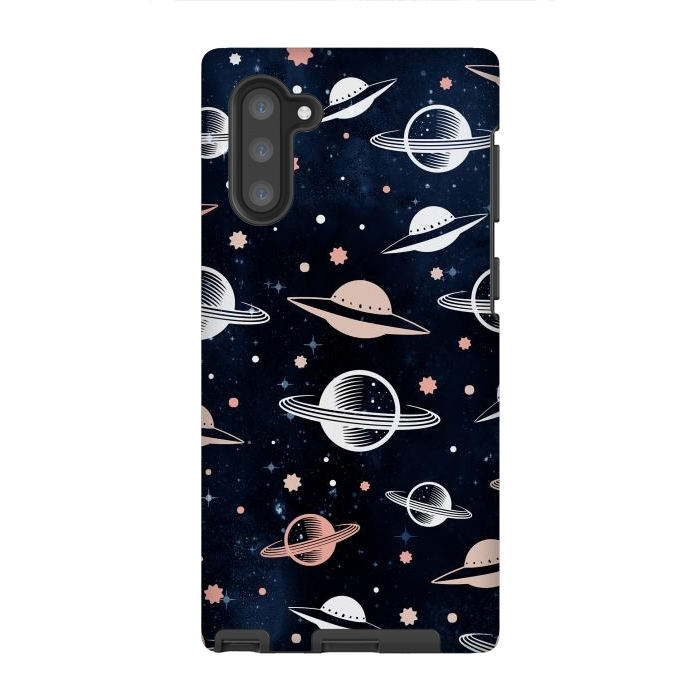 Galaxy Note 10 StrongFit Planets and stars - space pattern - celestial pattern on navy by Oana 
