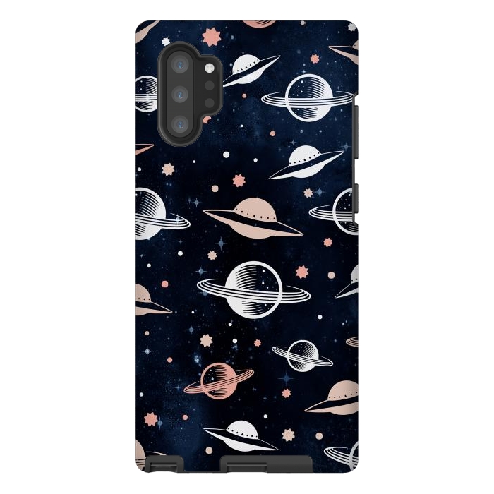 Galaxy Note 10 plus StrongFit Planets and stars - space pattern - celestial pattern on navy by Oana 