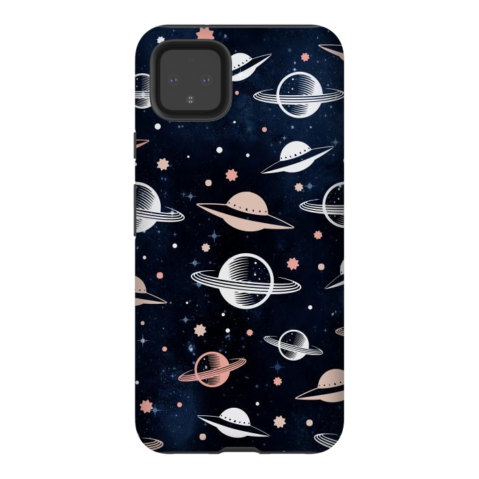 Pixel 4XL StrongFit Planets and stars - space pattern - celestial pattern on navy by Oana 
