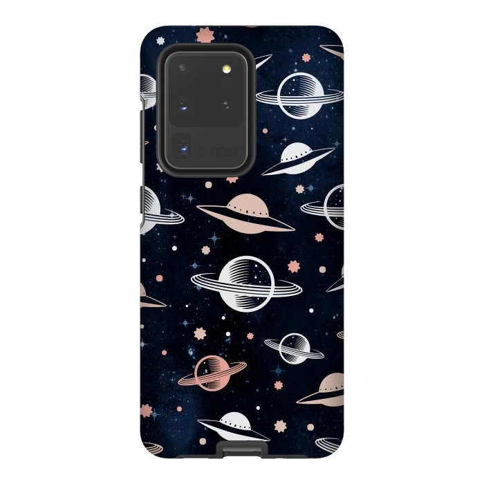 Galaxy S20 Ultra StrongFit Planets and stars - space pattern - celestial pattern on navy by Oana 