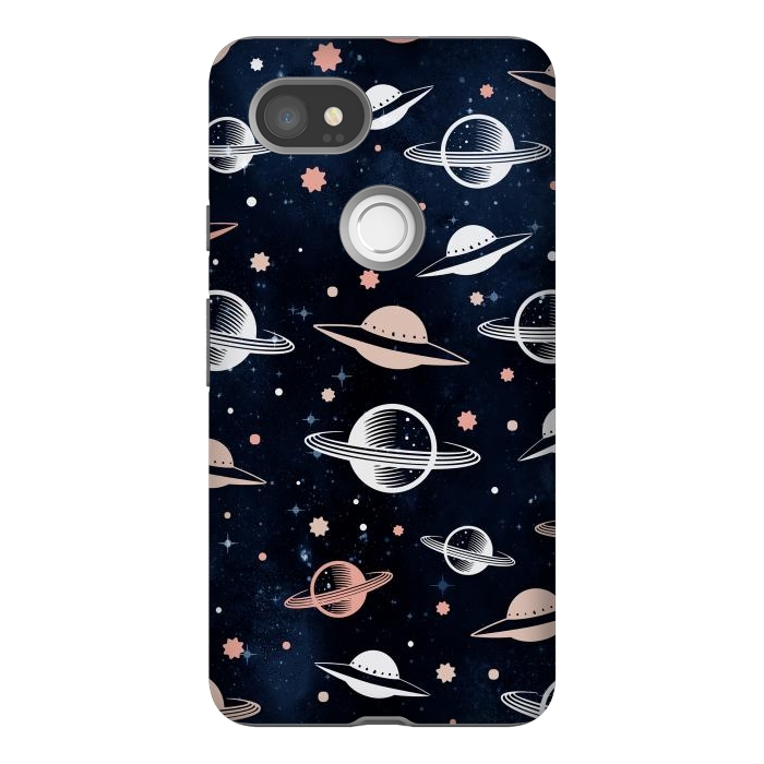 Pixel 2XL StrongFit Planets and stars - space pattern - celestial pattern on navy by Oana 