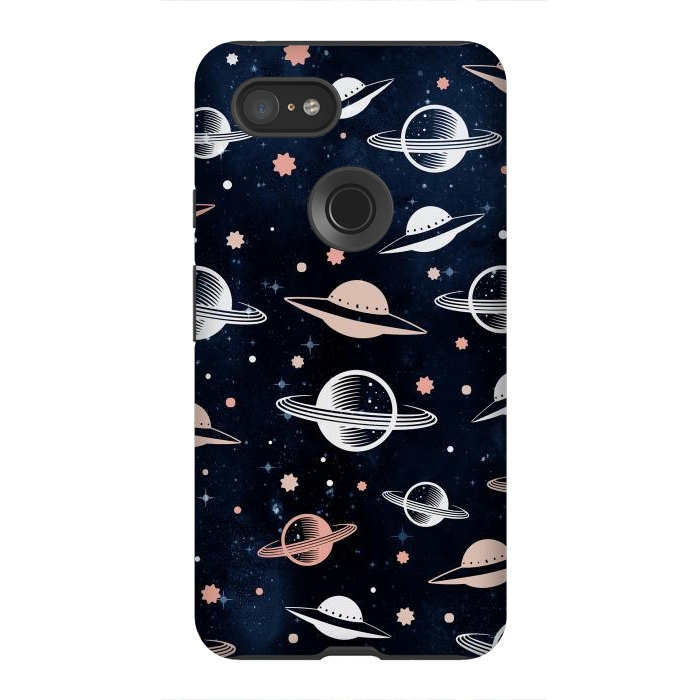 Pixel 3XL StrongFit Planets and stars - space pattern - celestial pattern on navy by Oana 