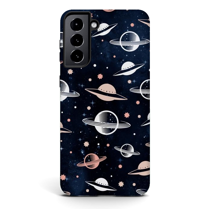 Galaxy S21 plus StrongFit Planets and stars - space pattern - celestial pattern on navy by Oana 