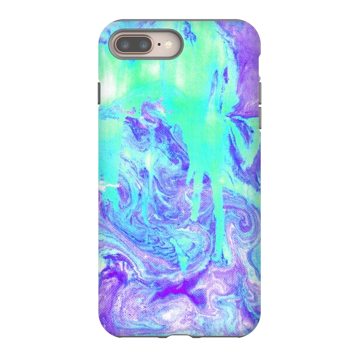 iPhone 7 plus StrongFit Melting Marble in Mint & Purple by Tangerine-Tane
