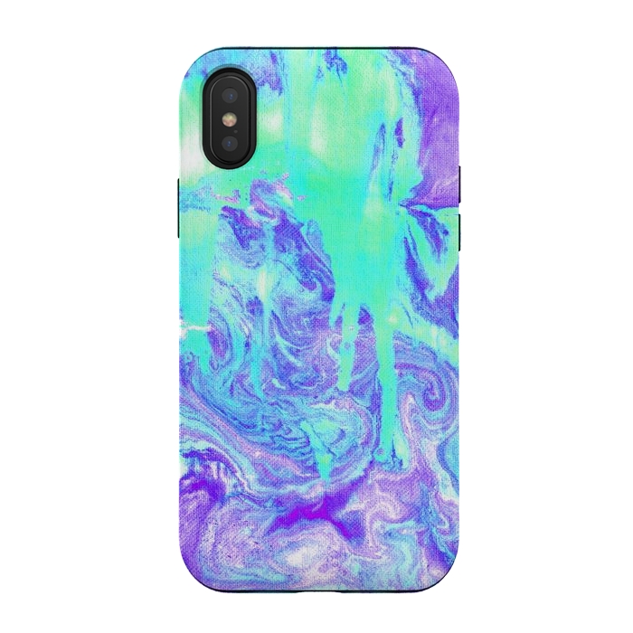 iPhone Xs / X StrongFit Melting Marble in Mint & Purple by Tangerine-Tane