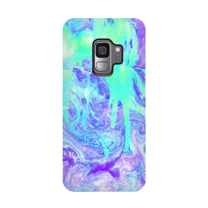 Galaxy S9 StrongFit Melting Marble in Mint & Purple by Tangerine-Tane