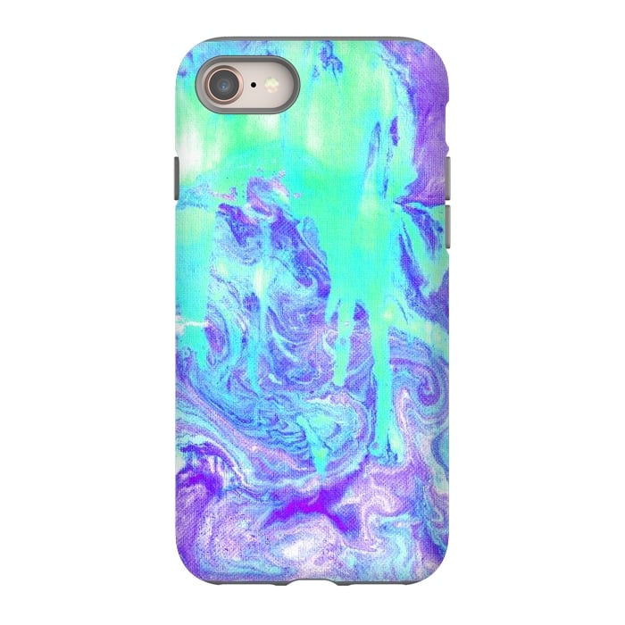 iPhone 8 StrongFit Melting Marble in Mint & Purple by Tangerine-Tane