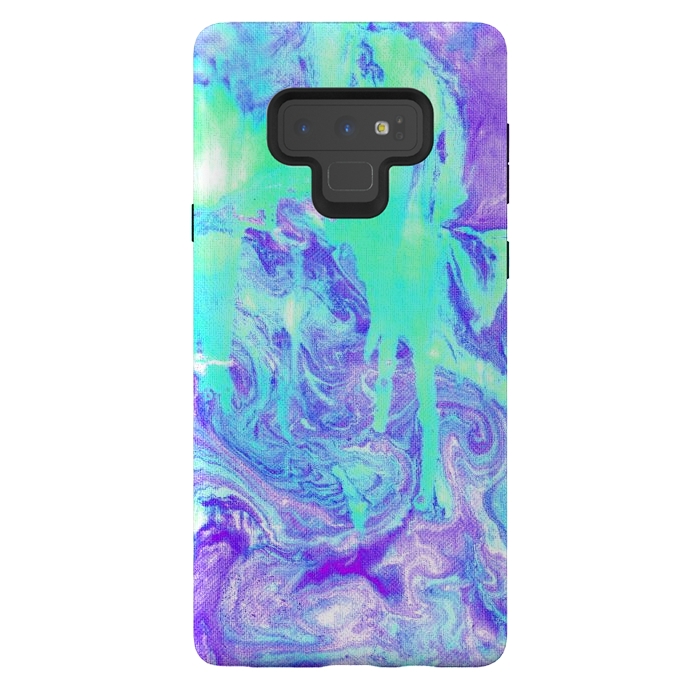 Galaxy Note 9 StrongFit Melting Marble in Mint & Purple by Tangerine-Tane