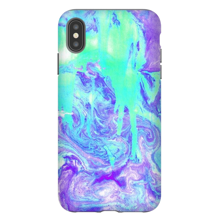 iPhone Xs Max StrongFit Melting Marble in Mint & Purple by Tangerine-Tane