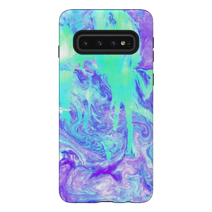 Galaxy S10 StrongFit Melting Marble in Mint & Purple by Tangerine-Tane