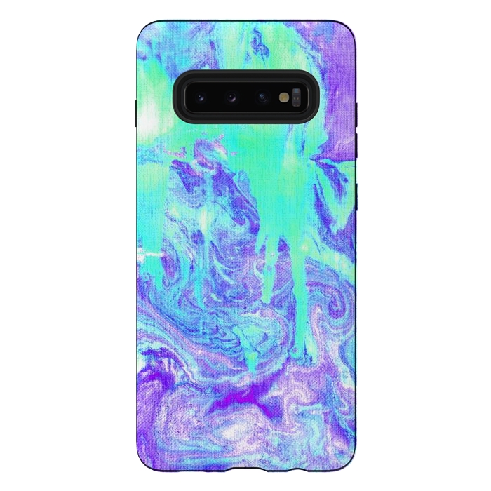 Galaxy S10 plus StrongFit Melting Marble in Mint & Purple by Tangerine-Tane