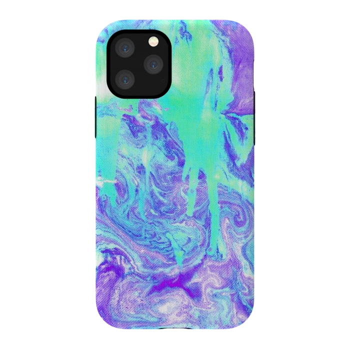 iPhone 11 Pro StrongFit Melting Marble in Mint & Purple by Tangerine-Tane