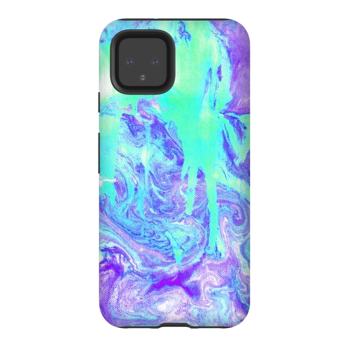 Pixel 4 StrongFit Melting Marble in Mint & Purple by Tangerine-Tane