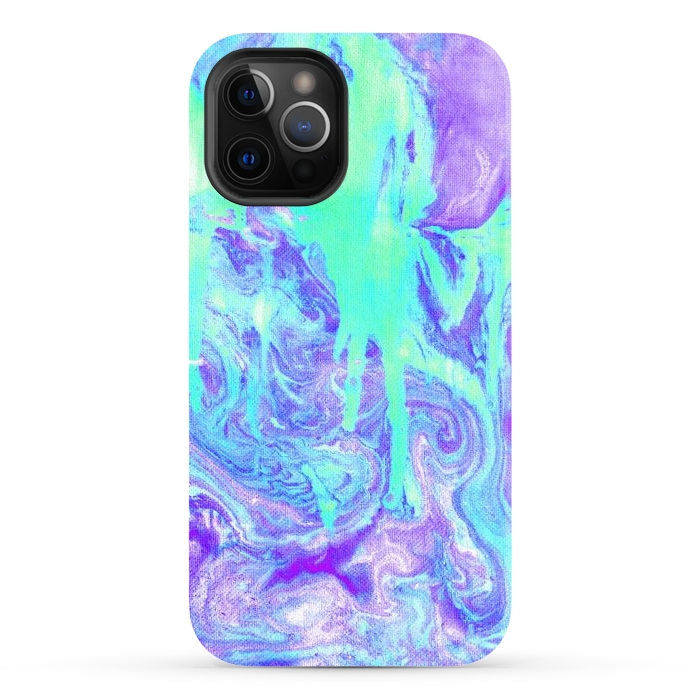iPhone 12 Pro Max StrongFit Melting Marble in Mint & Purple by Tangerine-Tane