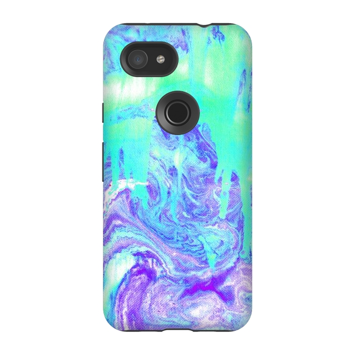 Pixel 3A StrongFit Melting Marble in Mint & Purple by Tangerine-Tane