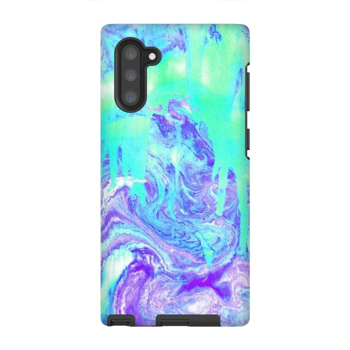 Galaxy Note 10 StrongFit Melting Marble in Mint & Purple by Tangerine-Tane