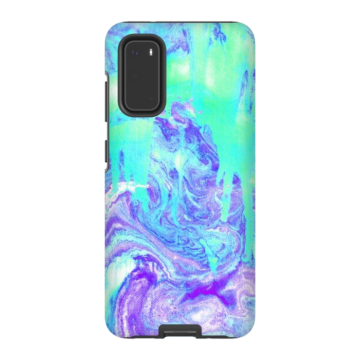 Galaxy S20 StrongFit Melting Marble in Mint & Purple by Tangerine-Tane