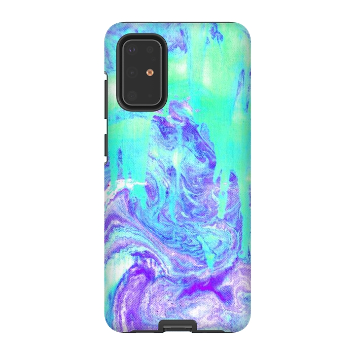 Galaxy S20 Plus StrongFit Melting Marble in Mint & Purple by Tangerine-Tane