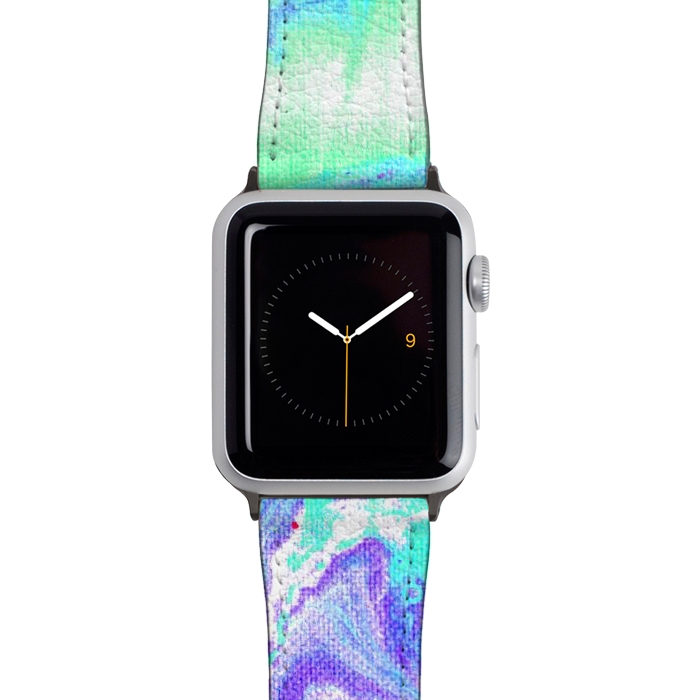 Watch 38mm / 40mm Strap PU leather Melting Marble in Mint & Purple by Tangerine-Tane