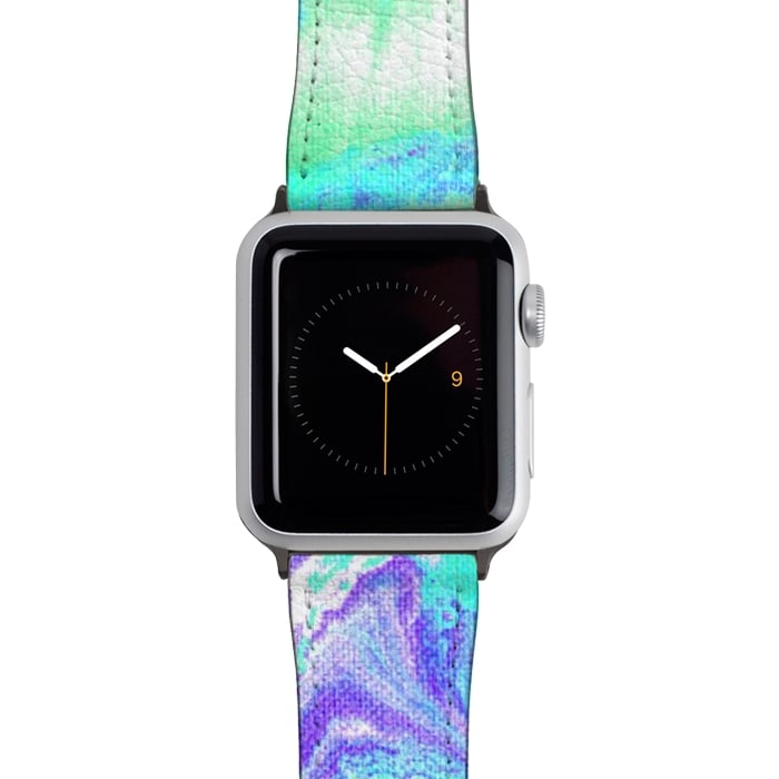 Watch 42mm / 44mm Strap PU leather Melting Marble in Mint & Purple by Tangerine-Tane