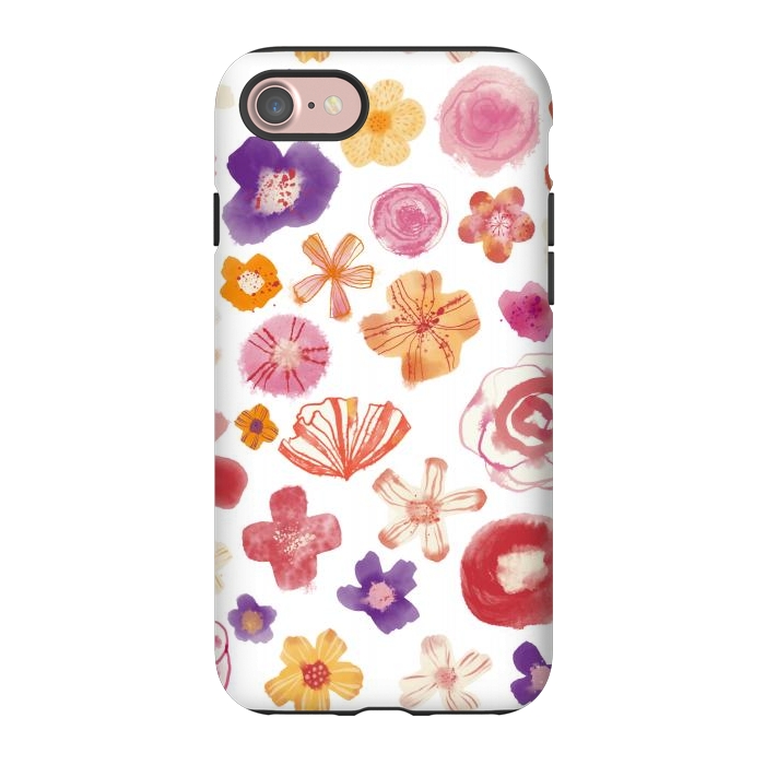 iPhone 7 StrongFit Fresh Watercolor Wildflowers by Nic Squirrell