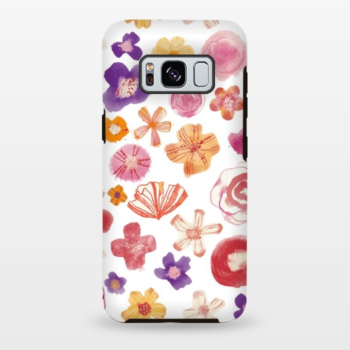 Galaxy S8 plus StrongFit Fresh Watercolor Wildflowers by Nic Squirrell