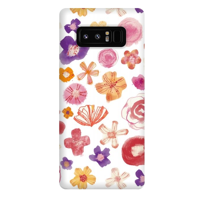 Galaxy Note 8 StrongFit Fresh Watercolor Wildflowers by Nic Squirrell