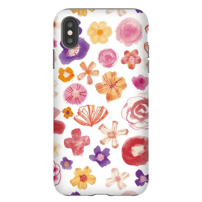 iPhone Xs Max StrongFit Fresh Watercolor Wildflowers by Nic Squirrell