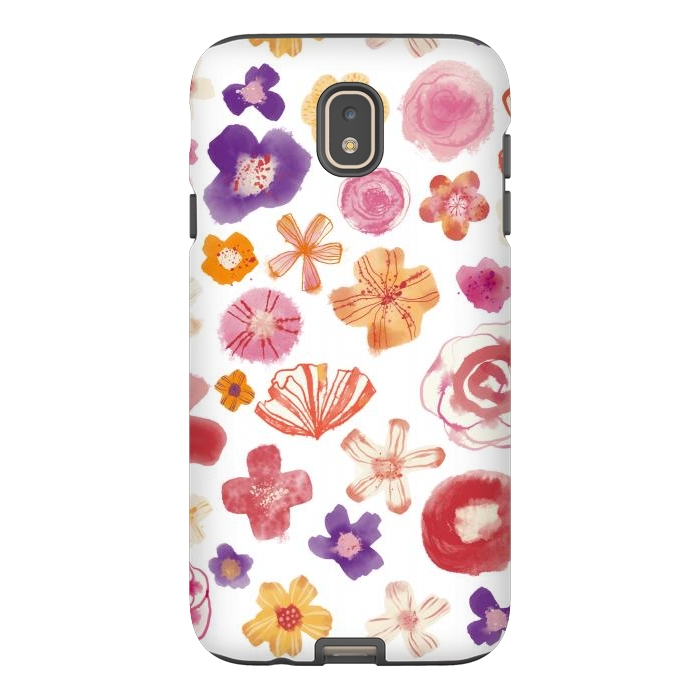 Galaxy J7 StrongFit Fresh Watercolor Wildflowers by Nic Squirrell