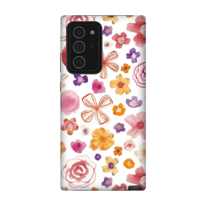 Galaxy Note 20 Ultra StrongFit Fresh Watercolor Wildflowers by Nic Squirrell