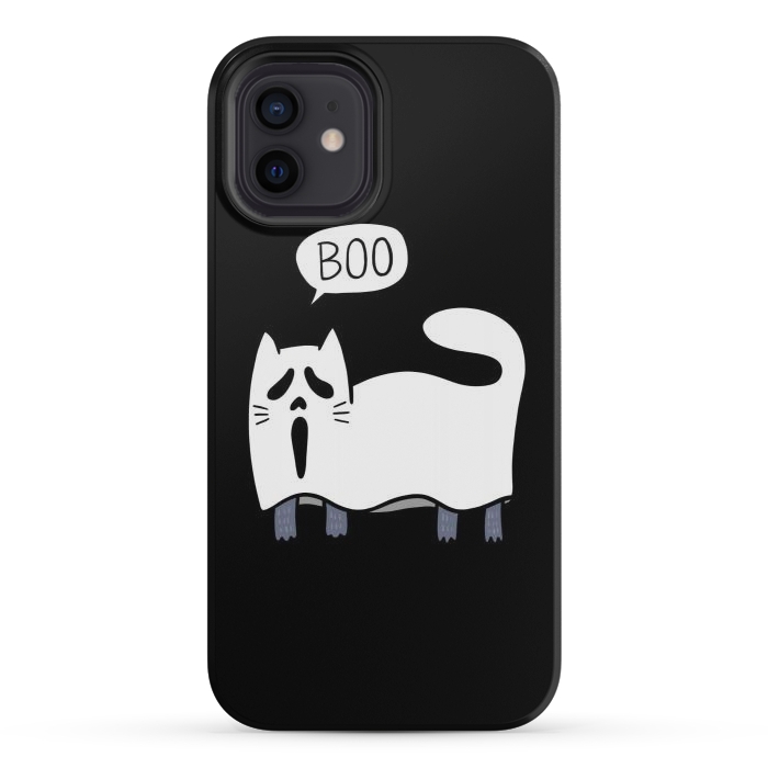 iPhone 12 mini StrongFit Ghost Cat by Afif Quilimo