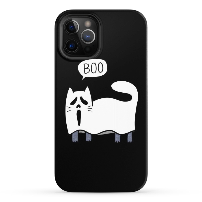 iPhone 12 Pro StrongFit Ghost Cat by Afif Quilimo