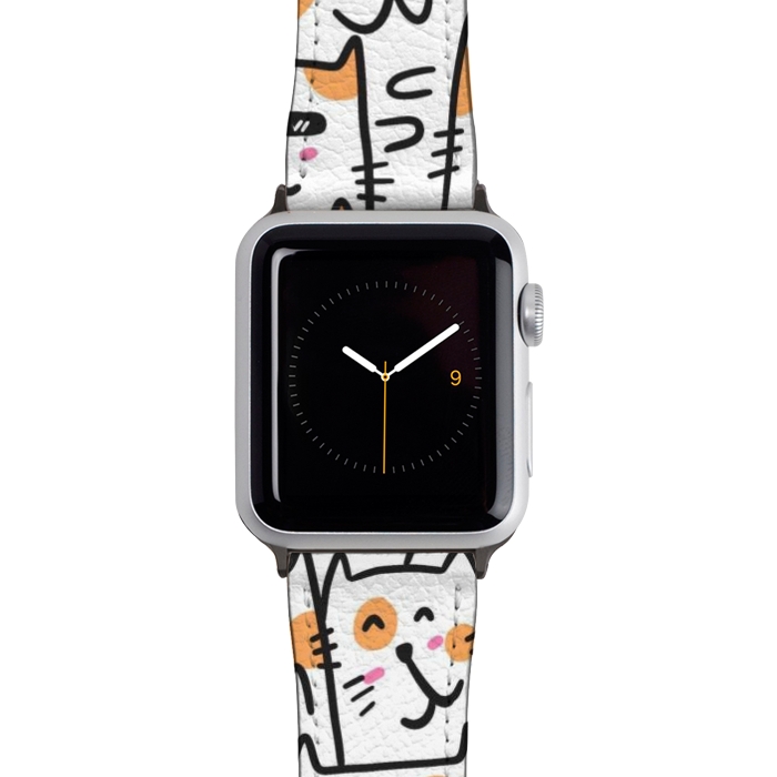 Watch 42mm / 44mm Strap PU leather Cats 4 by Afif Quilimo