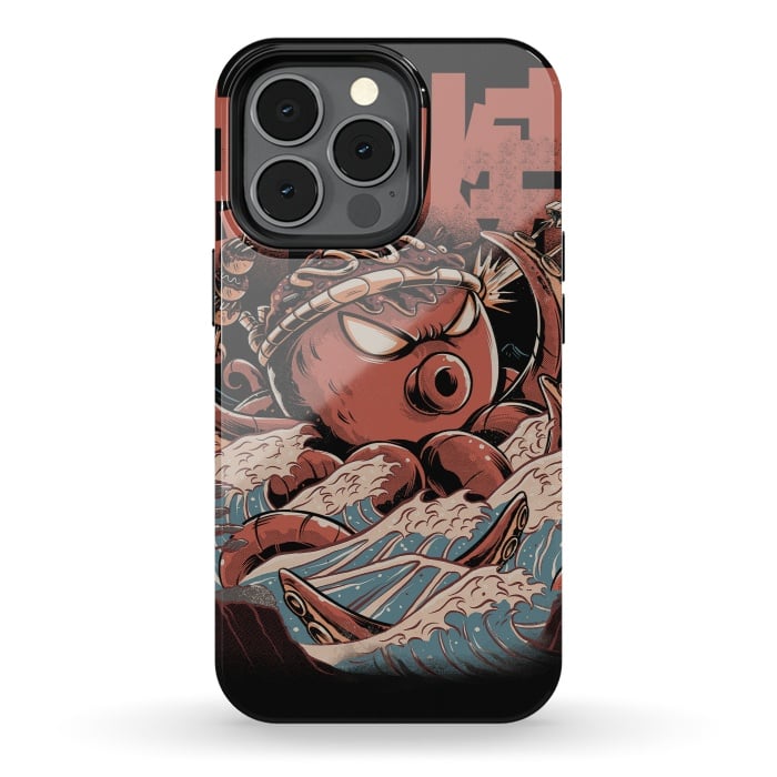 iPhone 13 pro StrongFit Takoyaki Attack Black version by Ilustrata