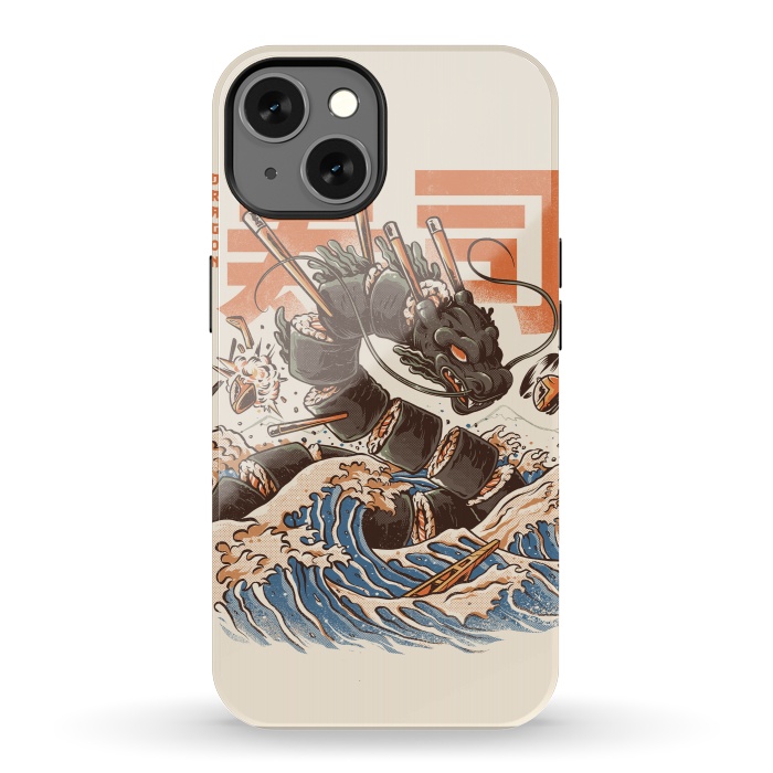 iPhone 13 StrongFit Great Sushi Dragon  by Ilustrata