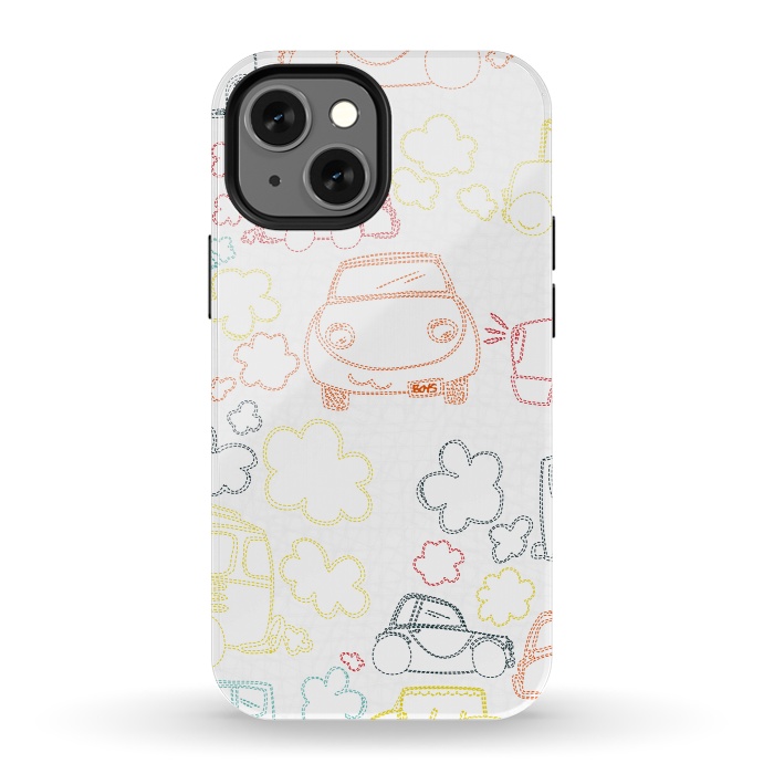 iPhone 13 mini StrongFit Stitched Cars by MaJoBV