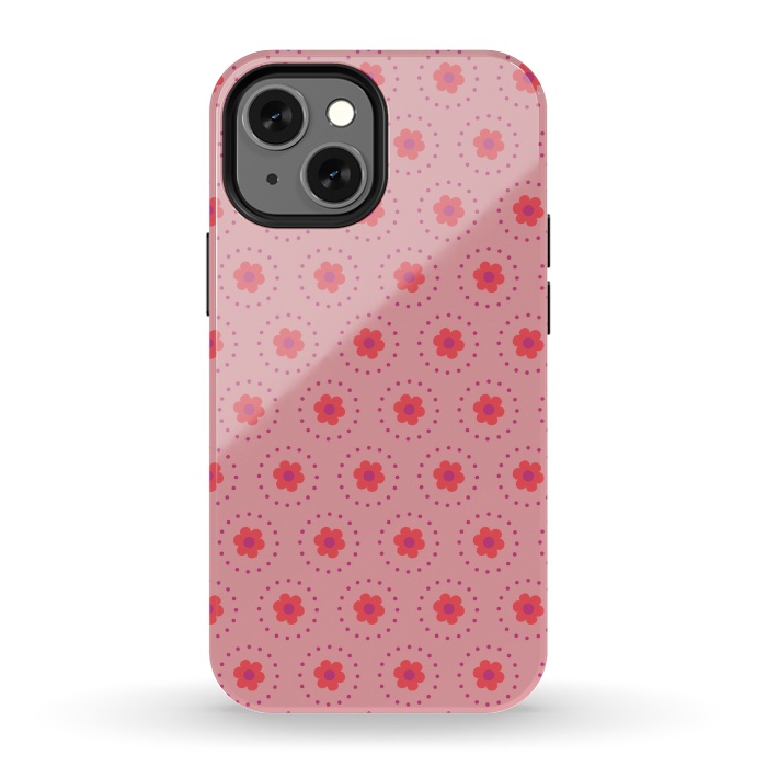 iPhone 13 mini StrongFit Pink Circular Floral by Rosie Simons