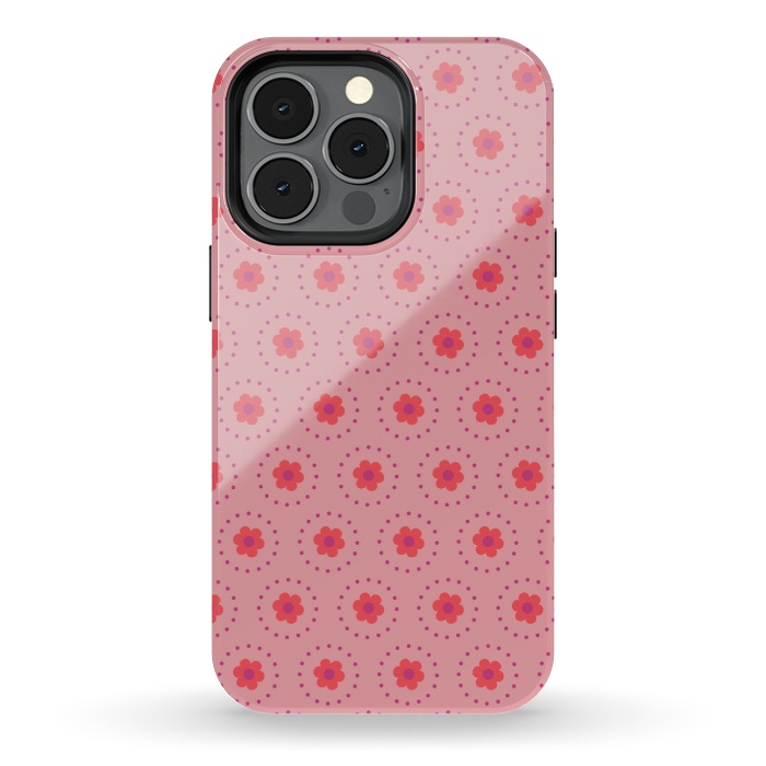 iPhone 13 pro StrongFit Pink Circular Floral by Rosie Simons
