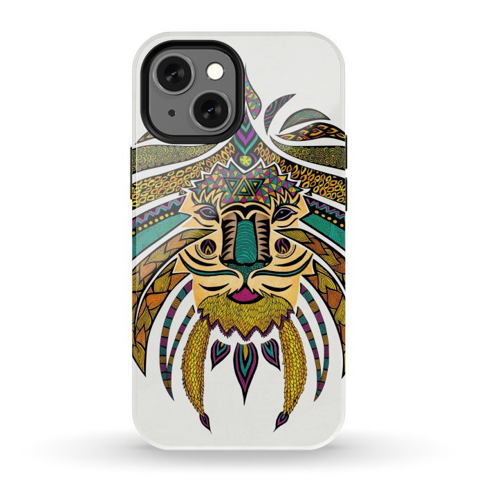 iPhone 13 mini StrongFit Emperor Tribal Lion by Pom Graphic Design