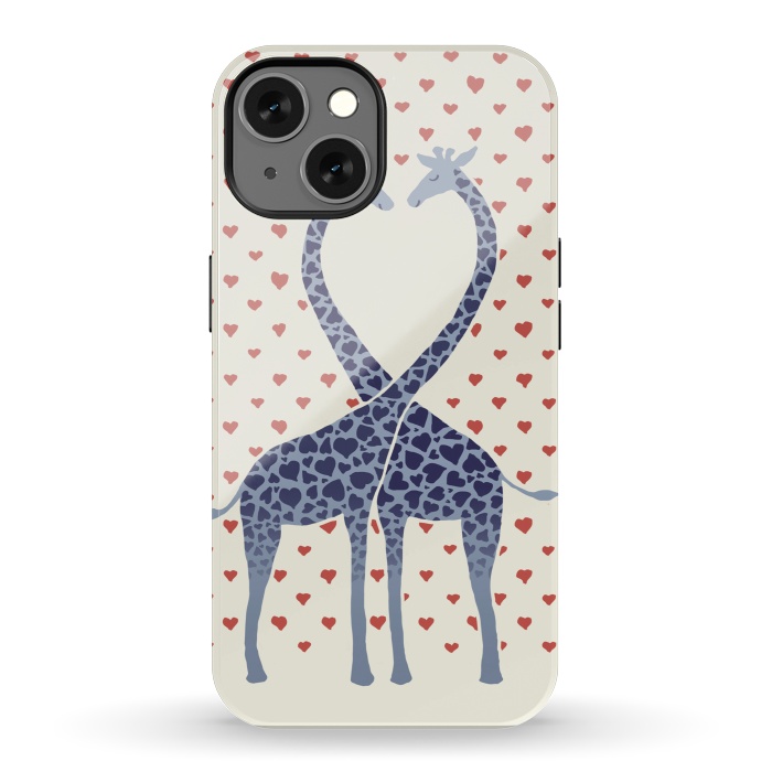 iPhone 13 StrongFit Giraffes in Love a Valentine's Day illustration by Micklyn Le Feuvre