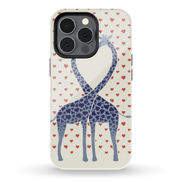 iPhone 13 pro StrongFit Giraffes in Love a Valentine's Day illustration by Micklyn Le Feuvre