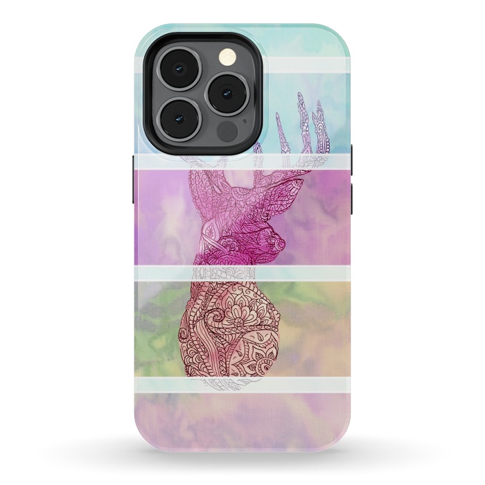 iPhone 13 pro StrongFit Deer Vintage Stripes Paisley Photo by Girly Trend