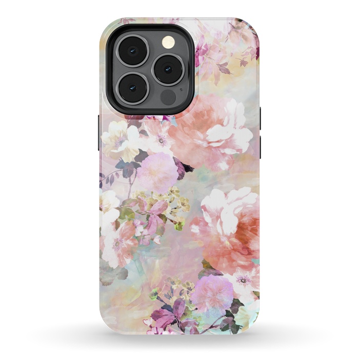 iPhone 13 pro StrongFit Watercolor Flowers by Girly Trend