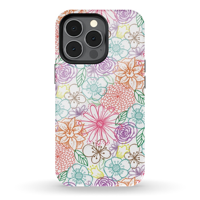 iPhone 13 pro StrongFit Bright Floral by TracyLucy Designs