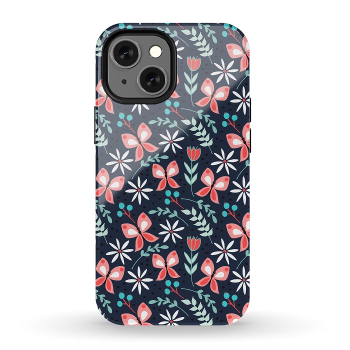 iPhone 13 mini StrongFit Midnight Butterfly by Dunia Nalu